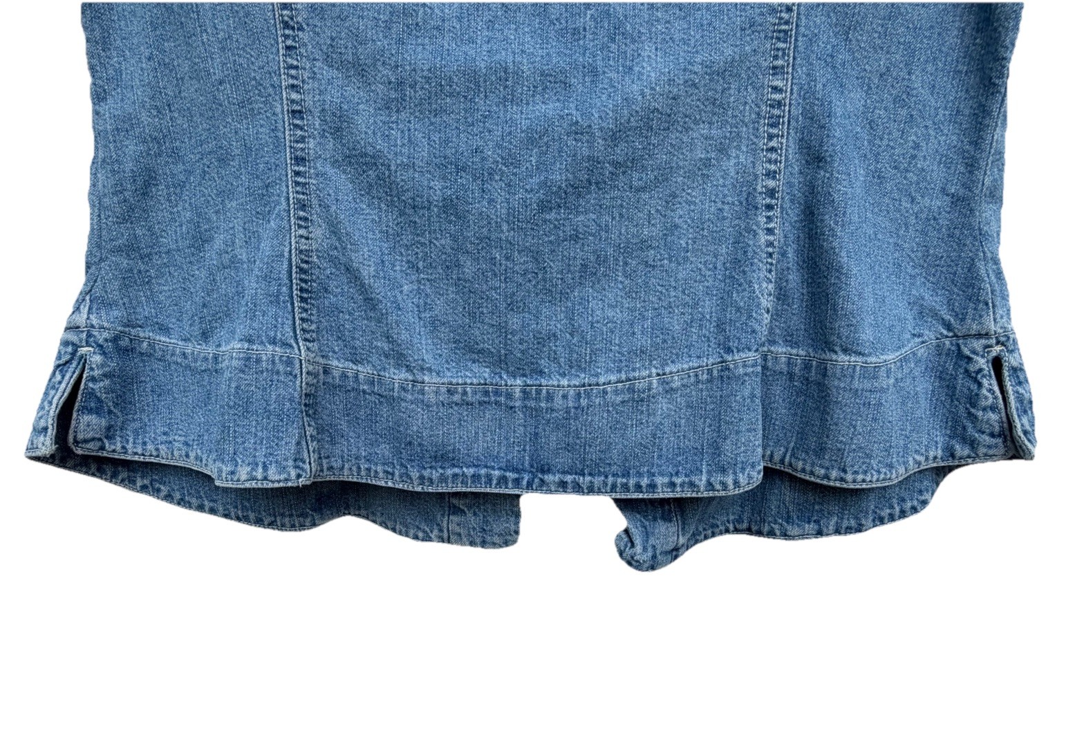 VTG 90’s Guess Jeans Denim Blue SLS Collar BF CTN Blouse SZ Med.