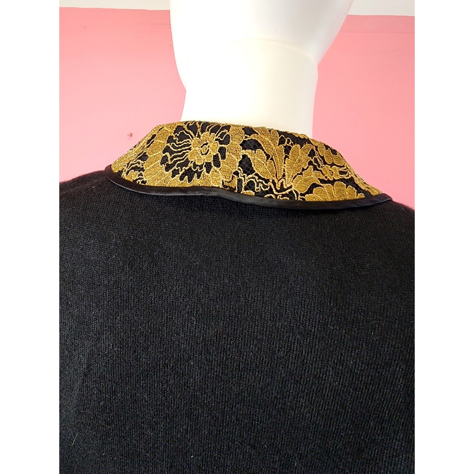 Vintage 1950’s Black and Gold Lace Cardigan and Skirt Set by Jantzen / Koret