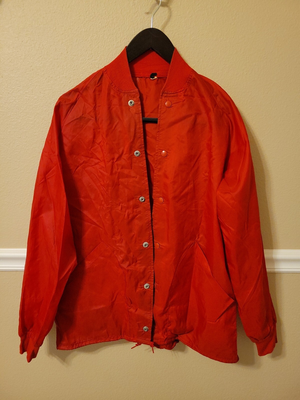 Vintage BUTWIN Red Windbreaker Jacket Snap Close 60’s 70’s? Size M