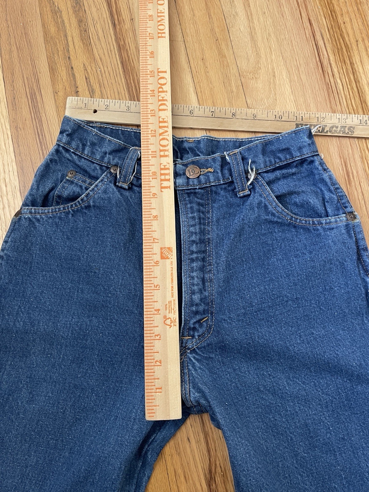 Vintage Dee Cee Brand Western Jeans Womens 23×28 High Waisted 70s Dark Wash USA