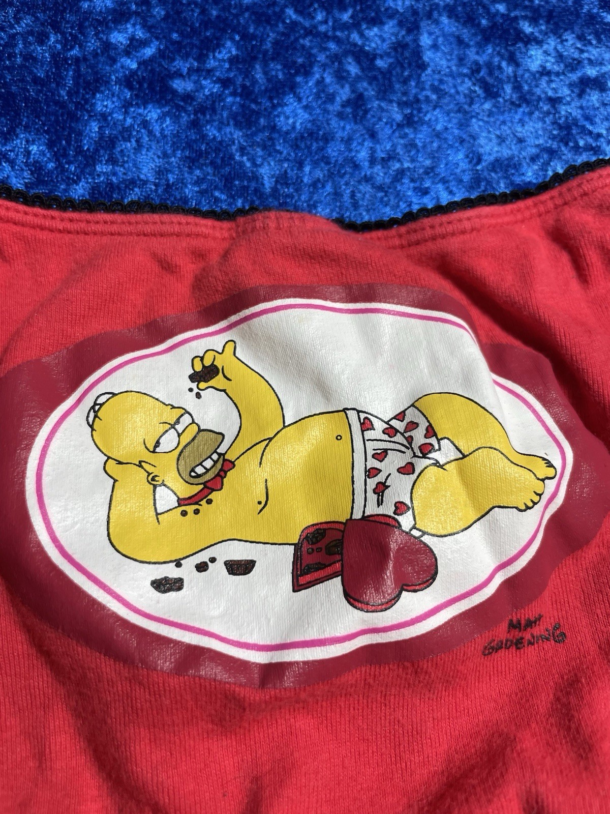 Vintage Y2K 2003 The Simpsons Valentines Day Novelty Panties Cotton Bikini Panty