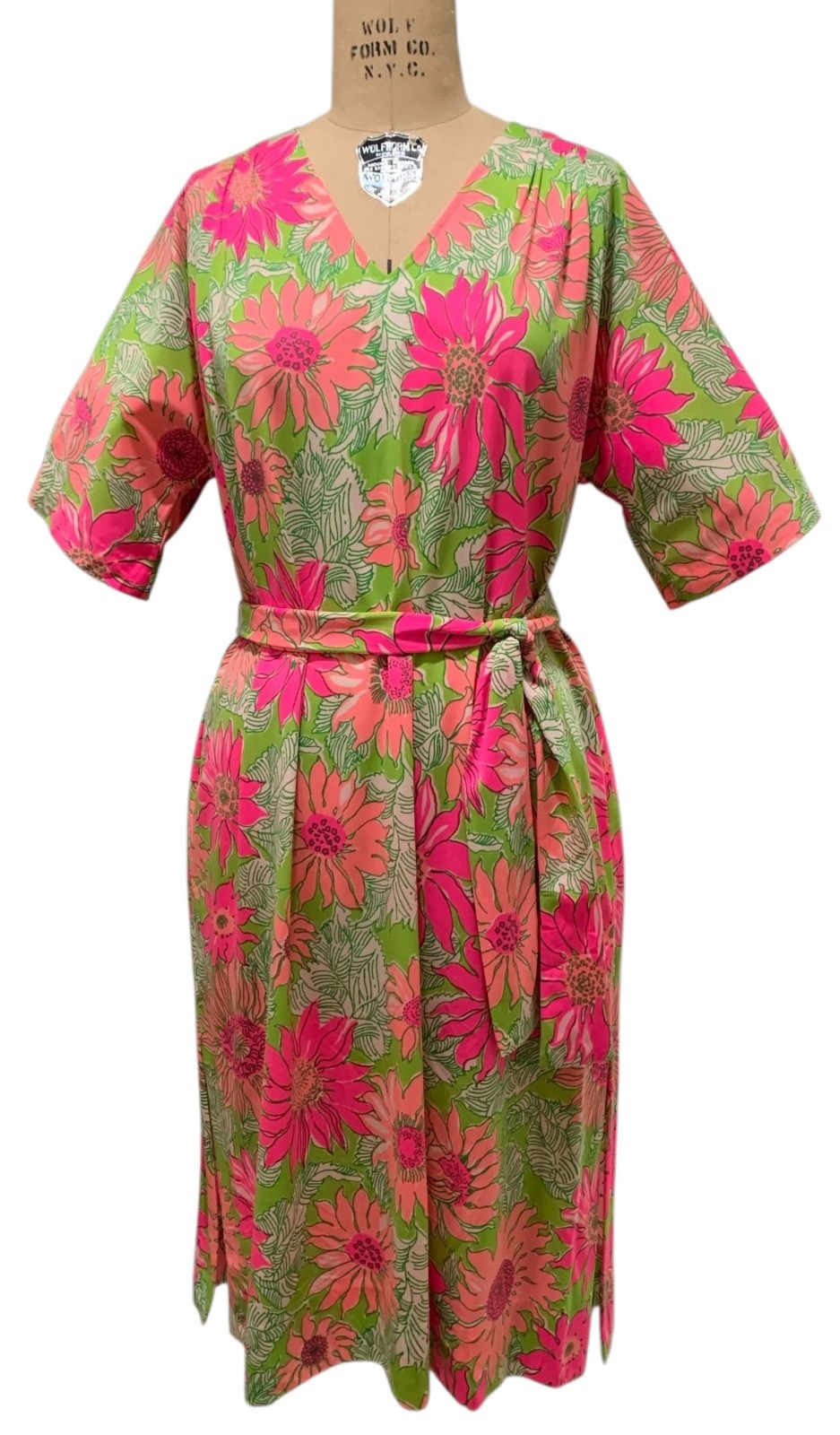 LILLY PULITZER Fabric ERIO BOCCI KWHP Vintage 80s Women’s Nylon Dress – Sz L/XL