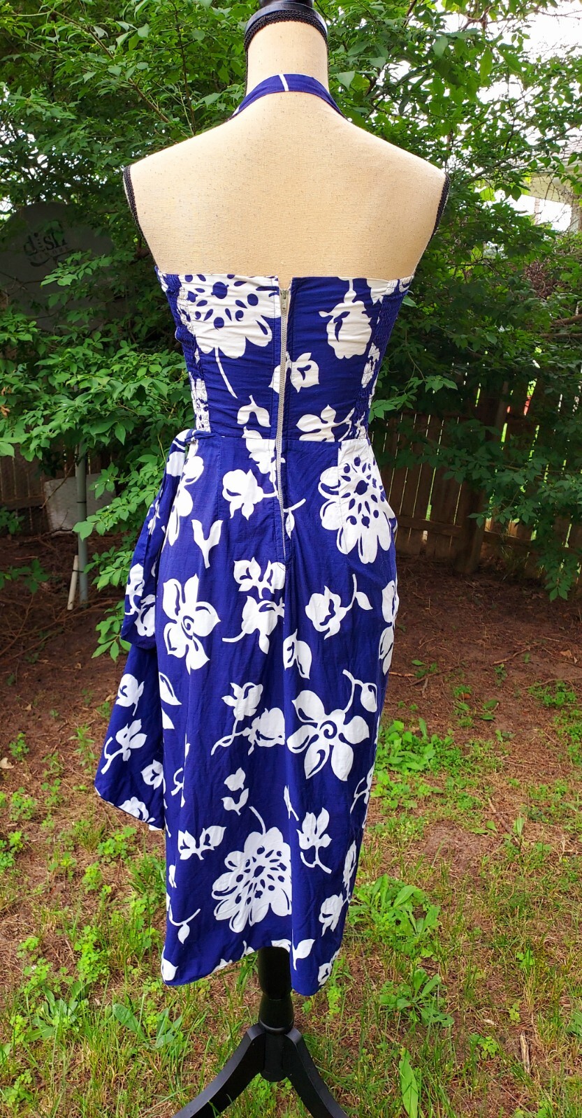Vintage Liberty House Kahala Hawaiian Luau Floral Wrap Waist Padded Dress S/XS