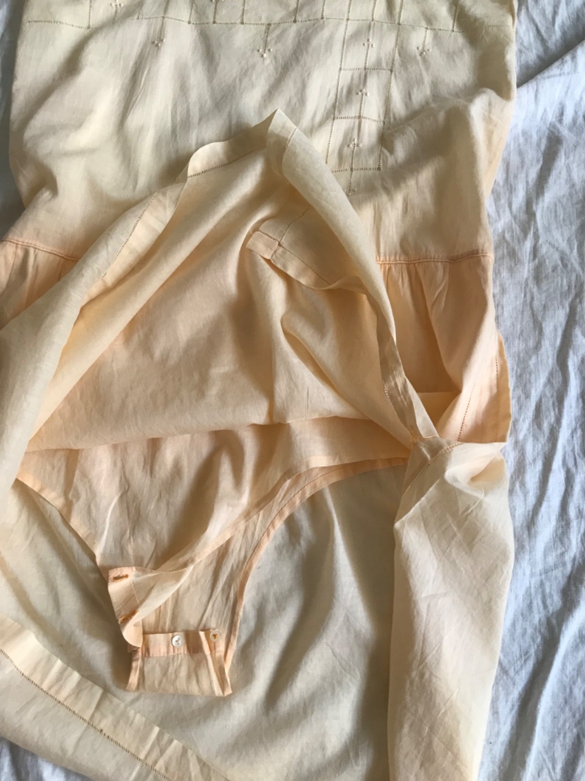 Vintage Antique 1920s Lingerie Brief Dress Petticoat Early Era 900 Cotton M
