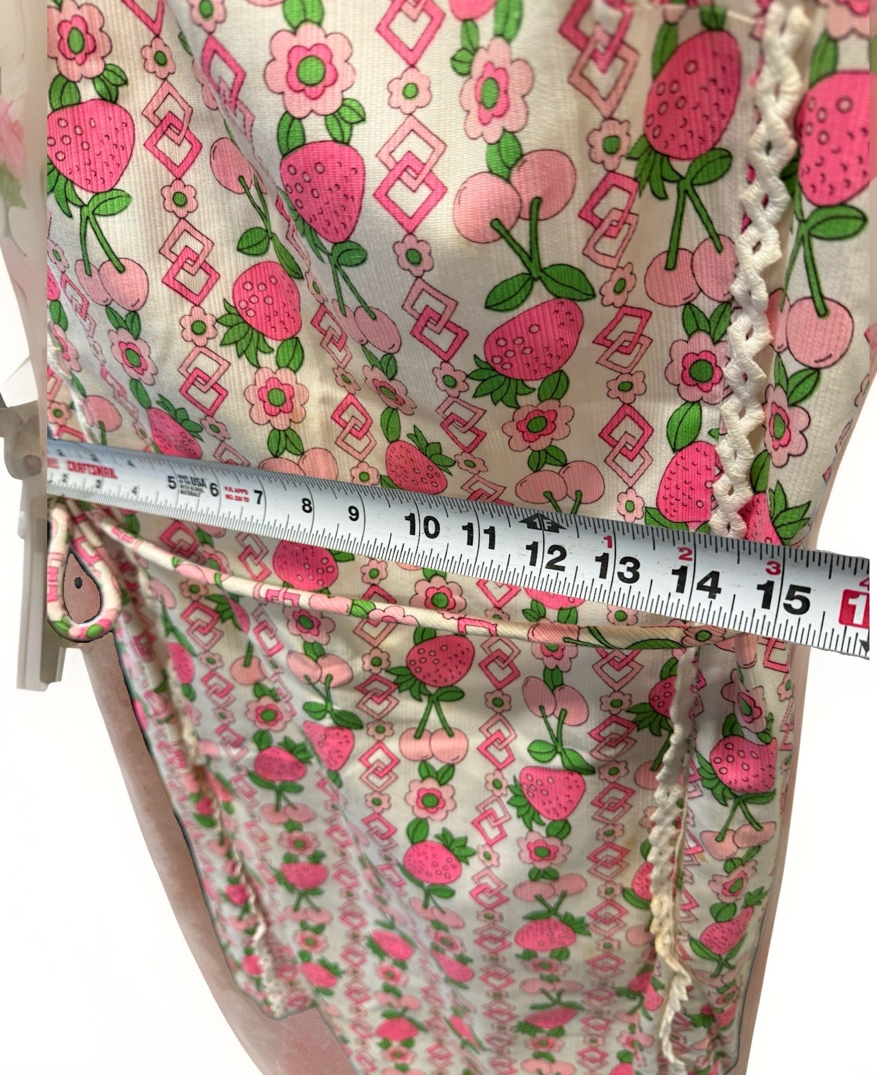 Vintage Jamison Boutique Sleeveless Strawberry Print Dress Size M (?) 40-60s