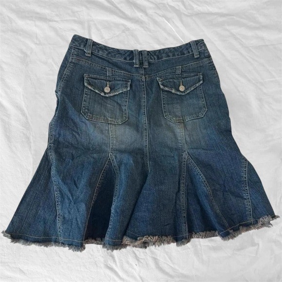 A.M.I 2000s denim skirt with hand painted flames