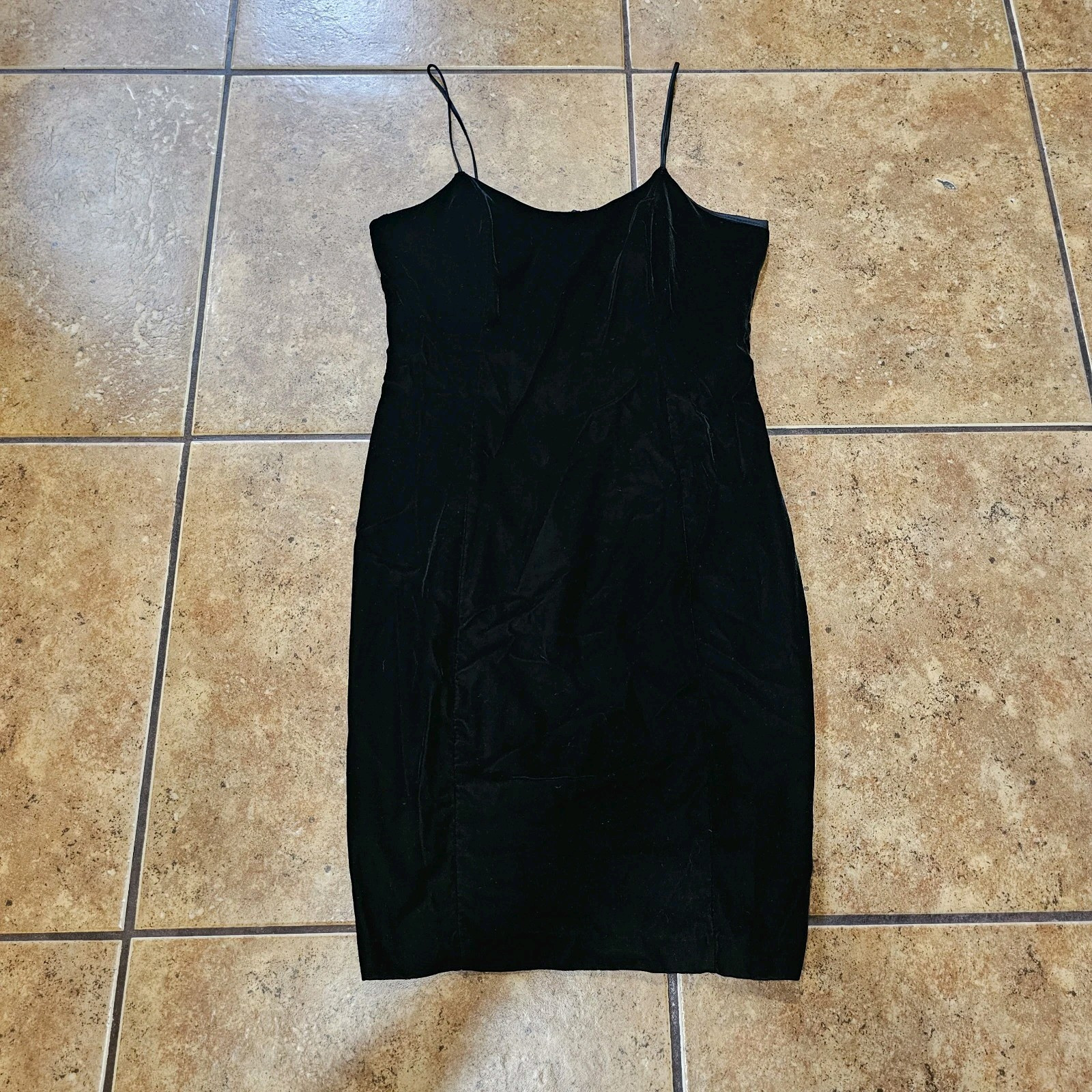 Vintage Black Mini Dress Velvet Nite Scarlett 90s Strappy Party Cocktail