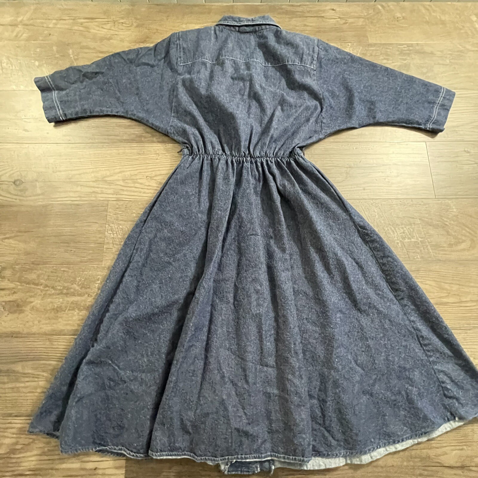Vintage Full Denim Dress Petites By Willi Size Sm? Button