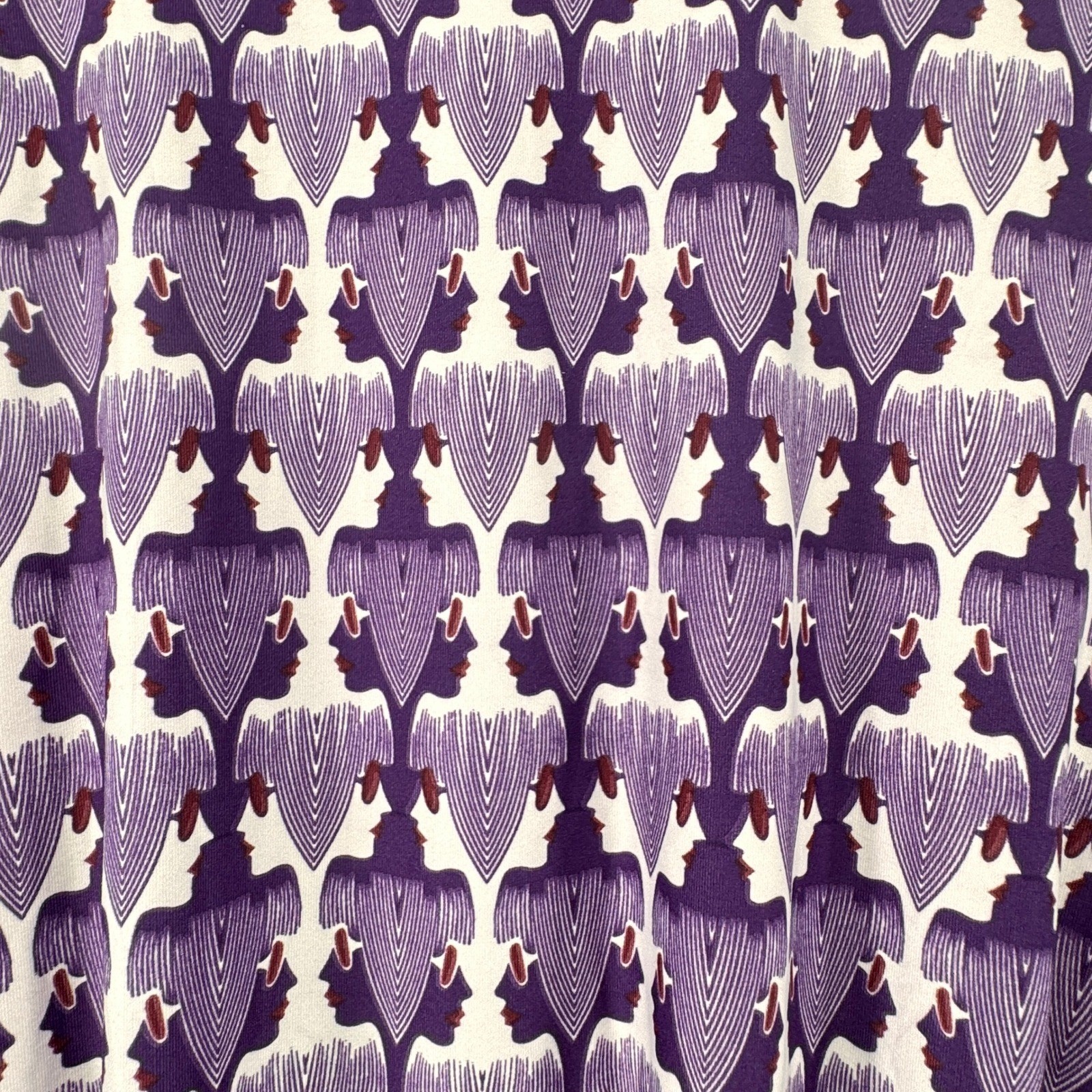 Original Penguin Purple Mod Silhouette Portrait Shirt Dress Medium Pop Art