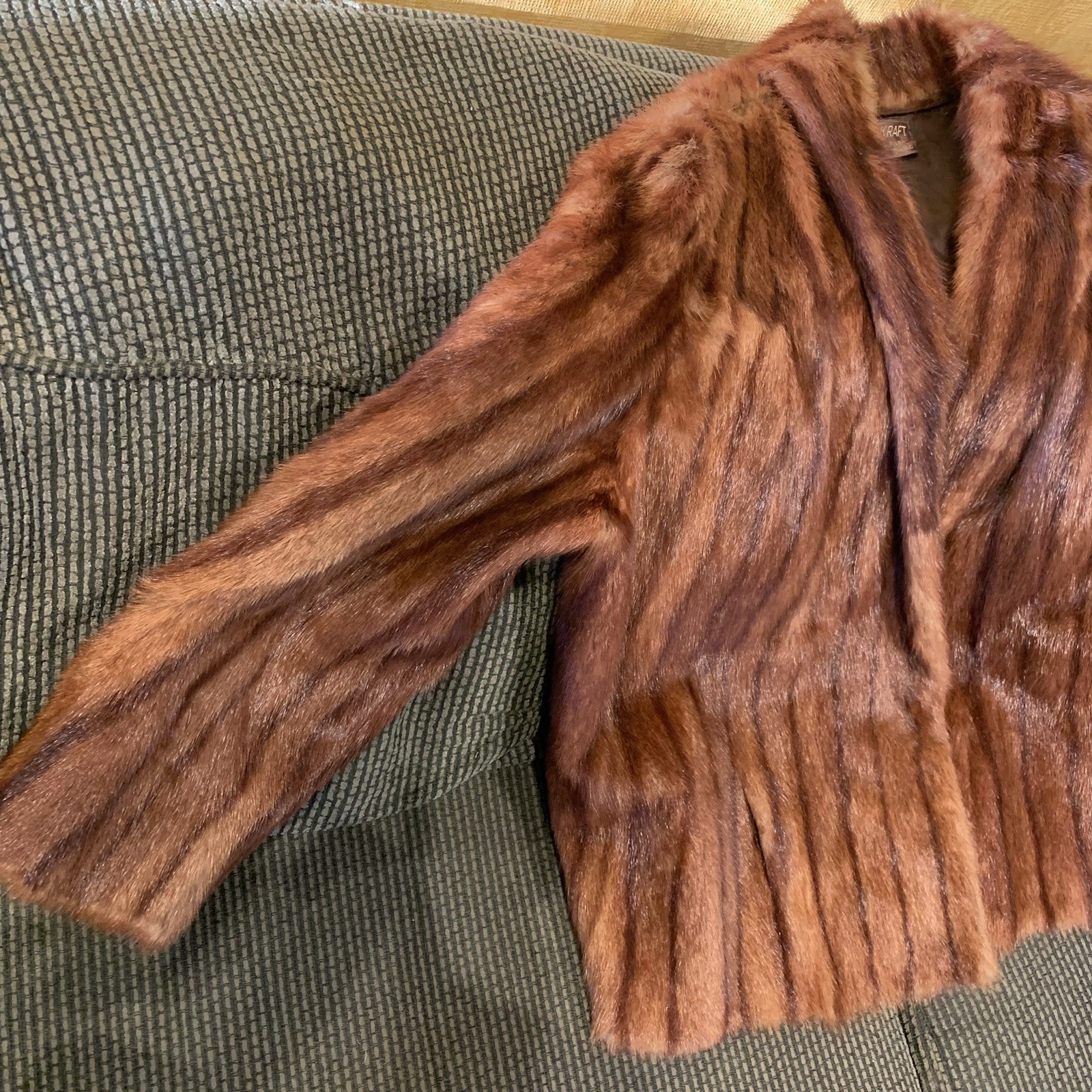 ❤BEAUTIFUL VINTAGE BROWN MINK FUR COAT JACKET