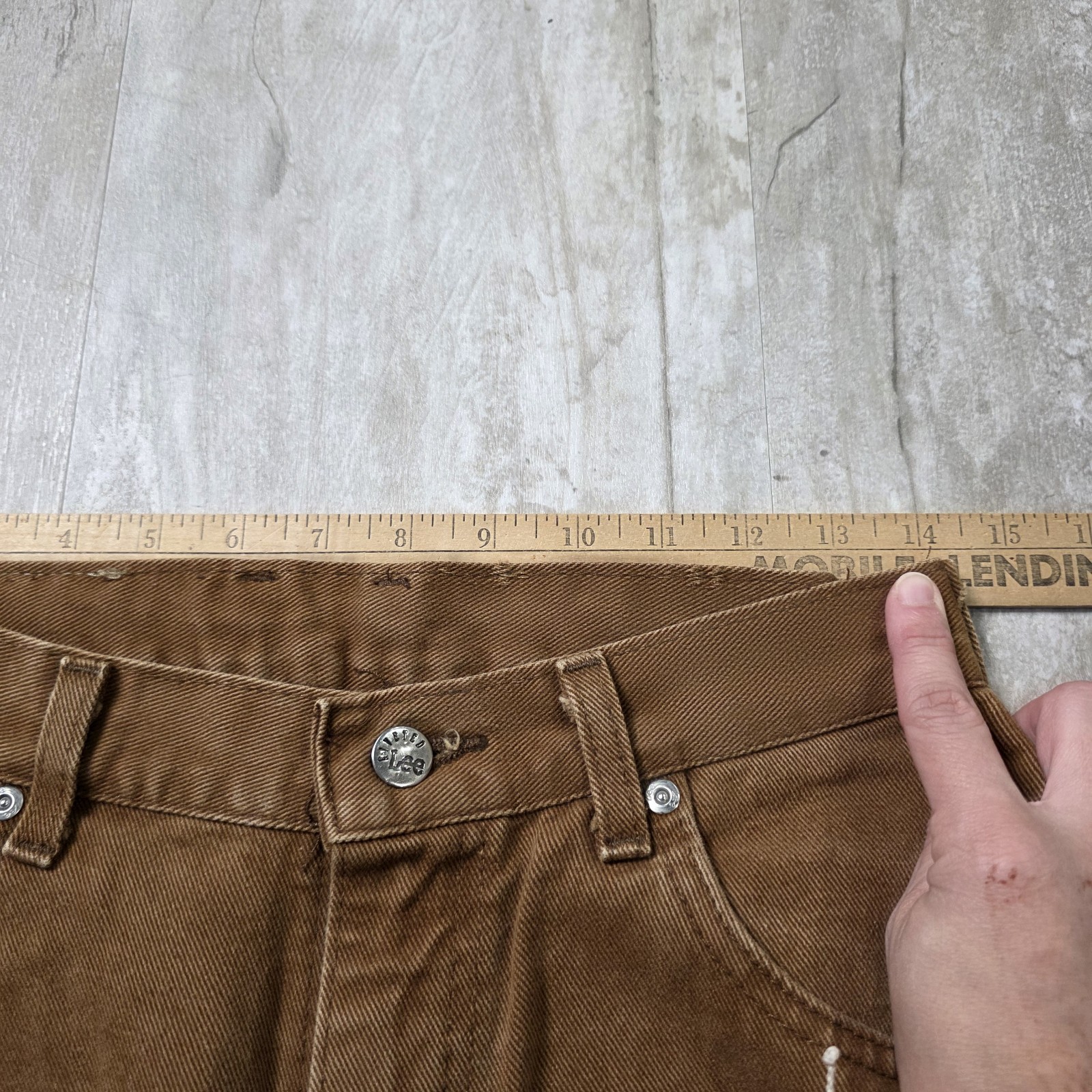 Vintage LEE Rivited Brown Denim Jeans Size 10 Medium