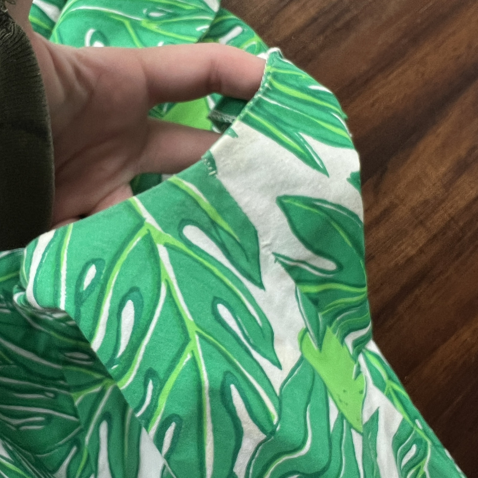 Vintage Ruth Clarage Green Palm Leaves + Lime Tunic + Hot Shorts Resort Set XS