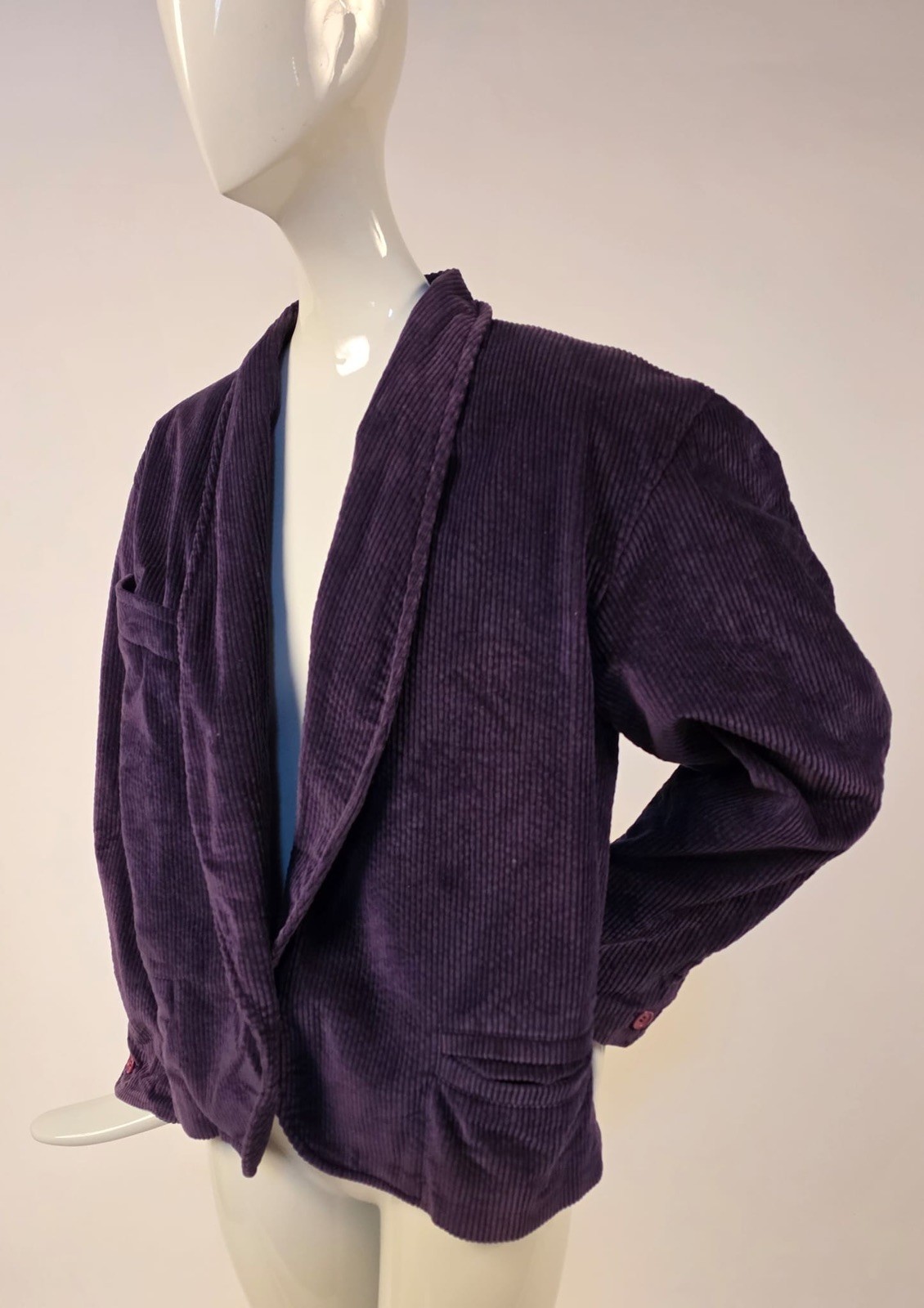 VINTAGE LATE 1970’S DESIGNER CLAUDE MONTANA PURPLE CORDUROY JACKET