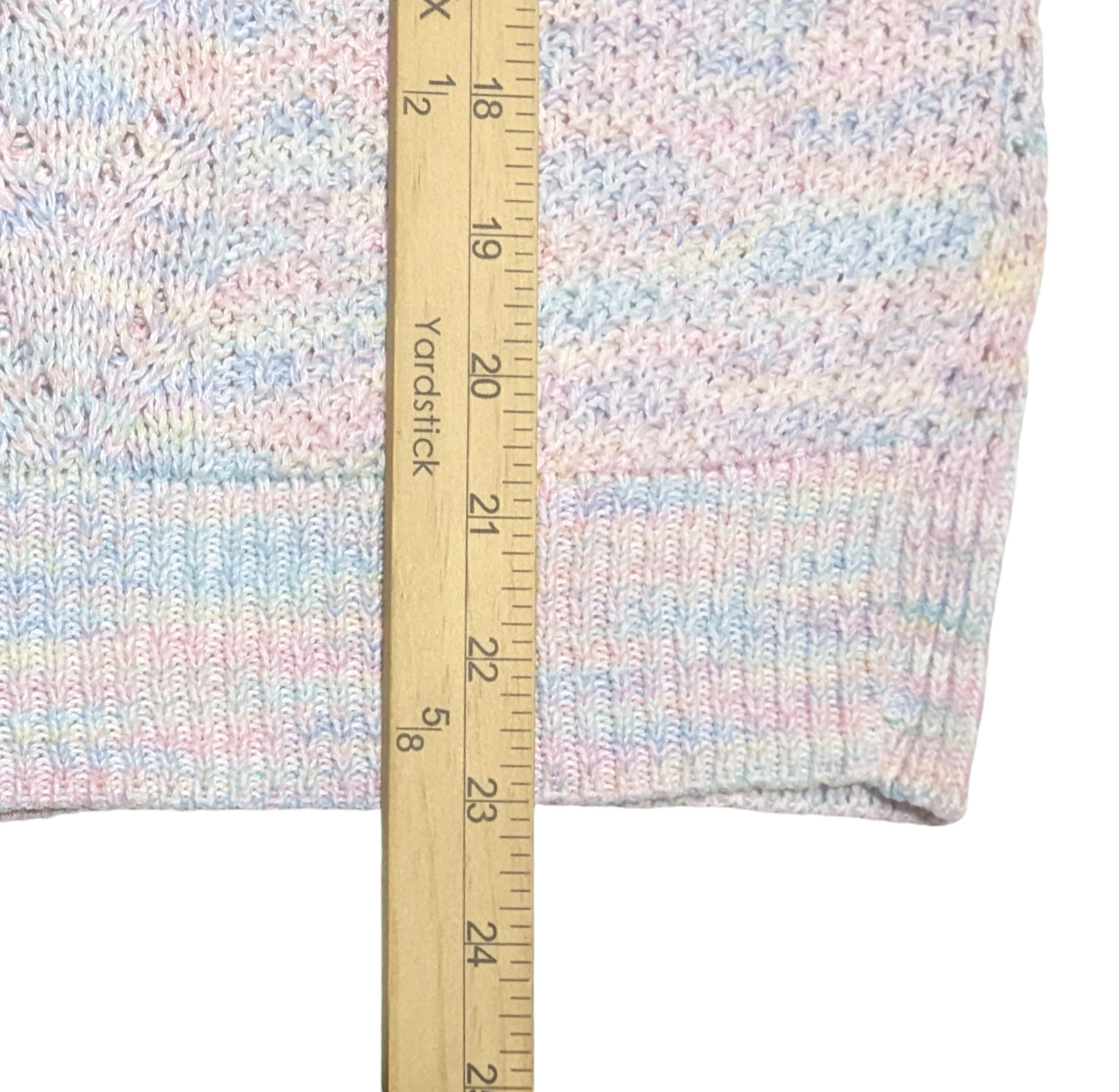 Vintage 1980s Activair Rainbow Pastel Knit Short Sleeve Sweater Womens XS Preppy
