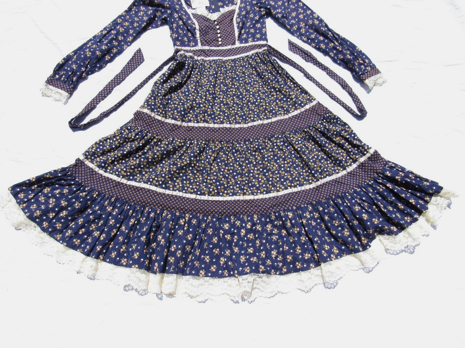 Vtg Gunne Sax Dress Jessica McClintock Prairie Cottage Core Western Victorian