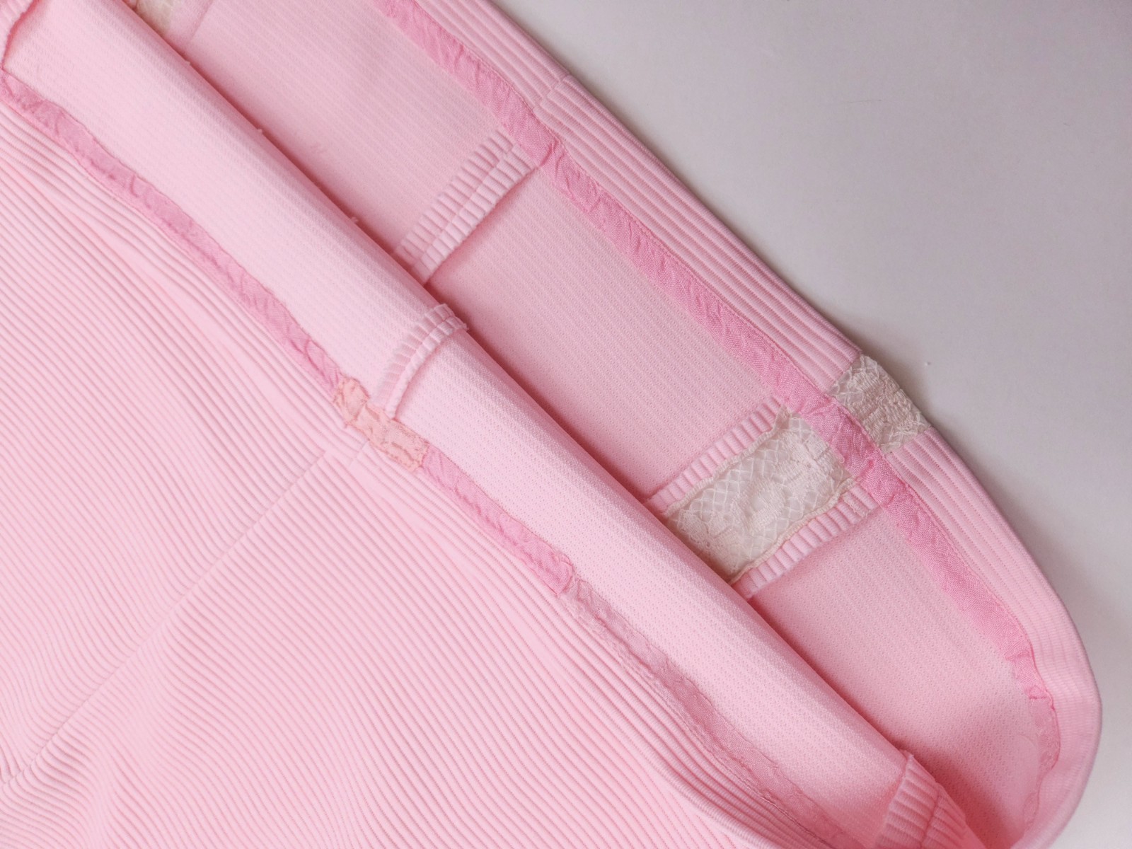 Meg Madison Vintage 60s Pink New York Ribbed Lace Shift Dress Medium