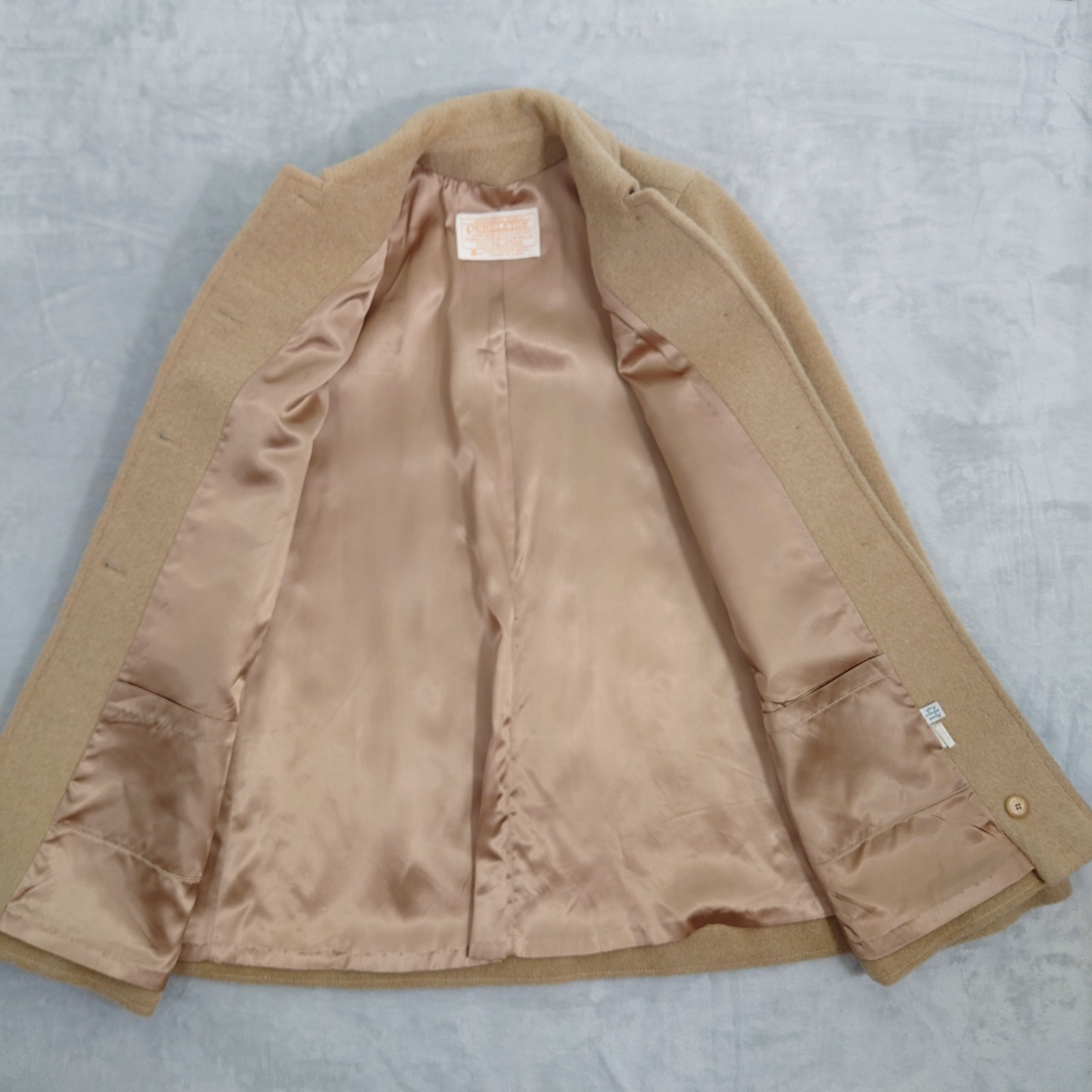 Vintage Pendleton Peacoat Cape 100% Virgin Wool Camel Cream 1960s Made In USA