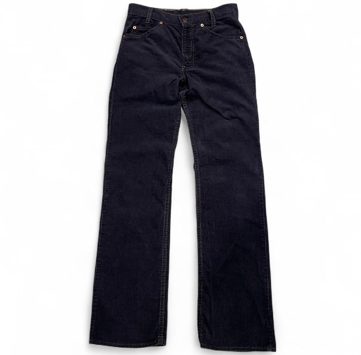 Vintage 70s Levis Orange Tab 716 Student Blue Corduroy Pants 28×32