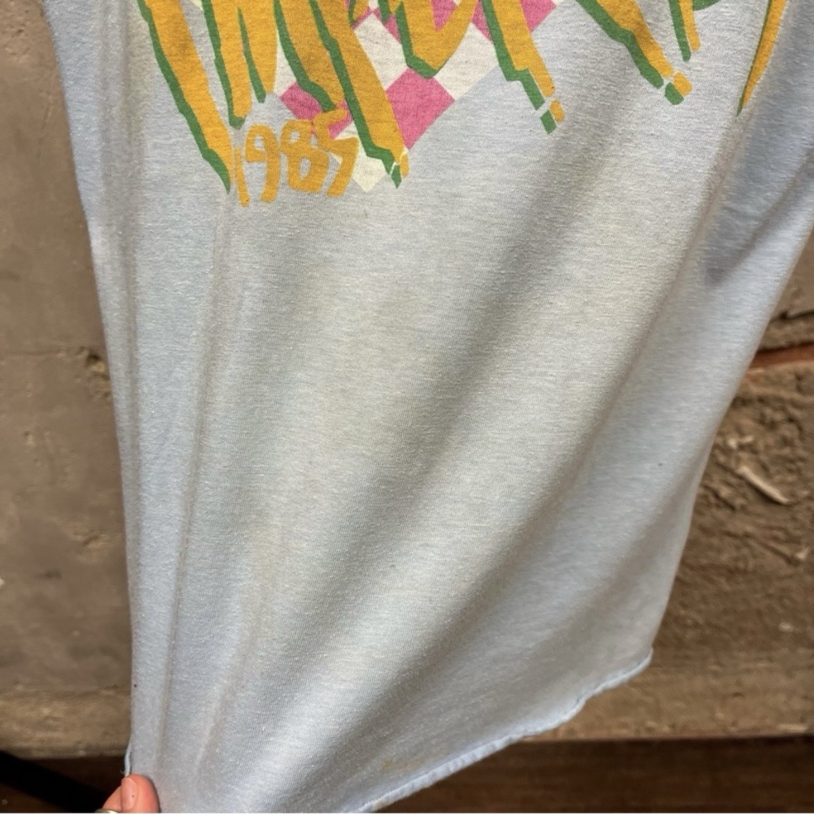 Vintage 80s The Imperials Raglan Cut Blue Colorful Print Band Tee M/L 1985