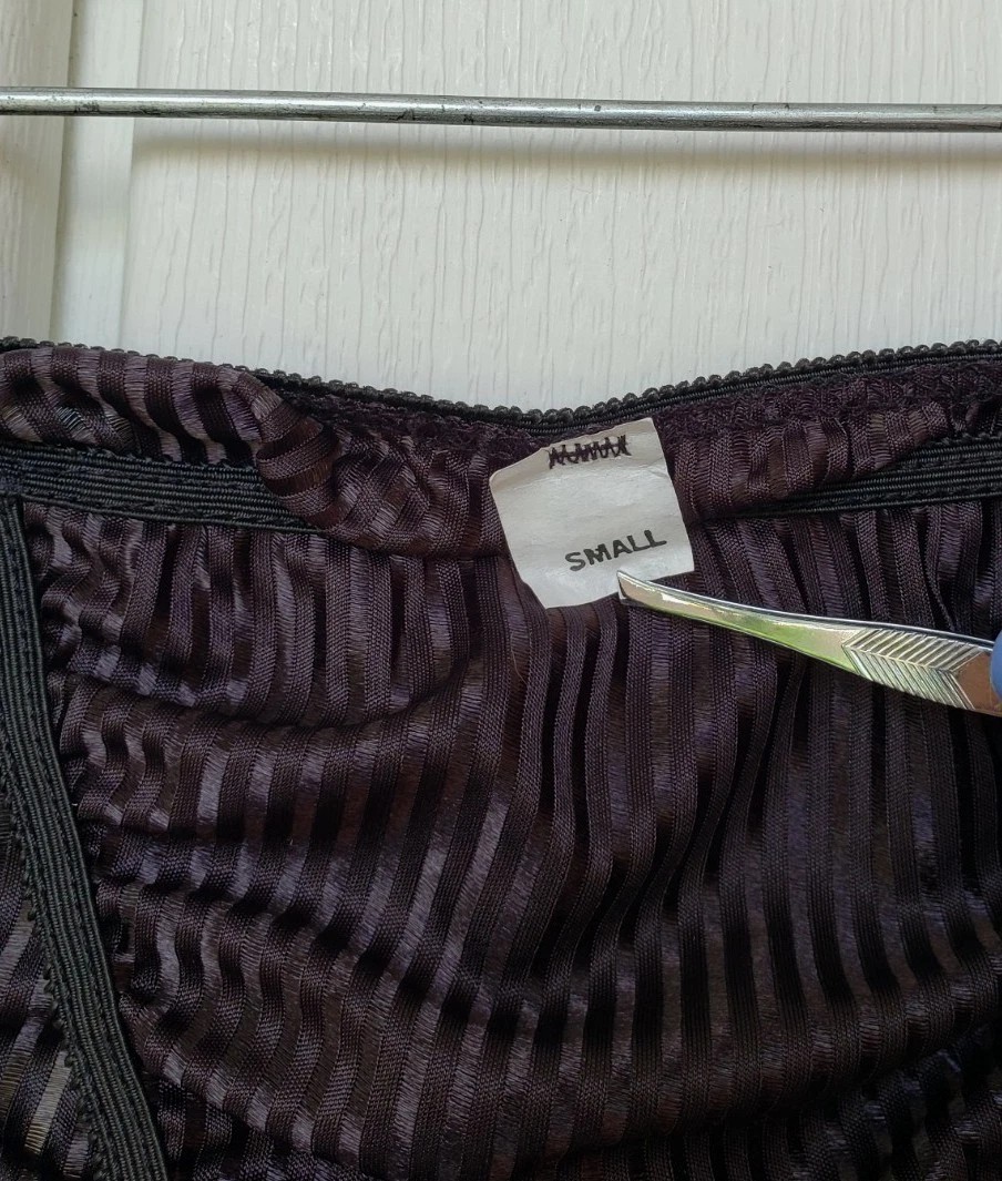 Vintage Stroke Of Midnight Satin Stripes Lingerie String Bikini Set Size Small