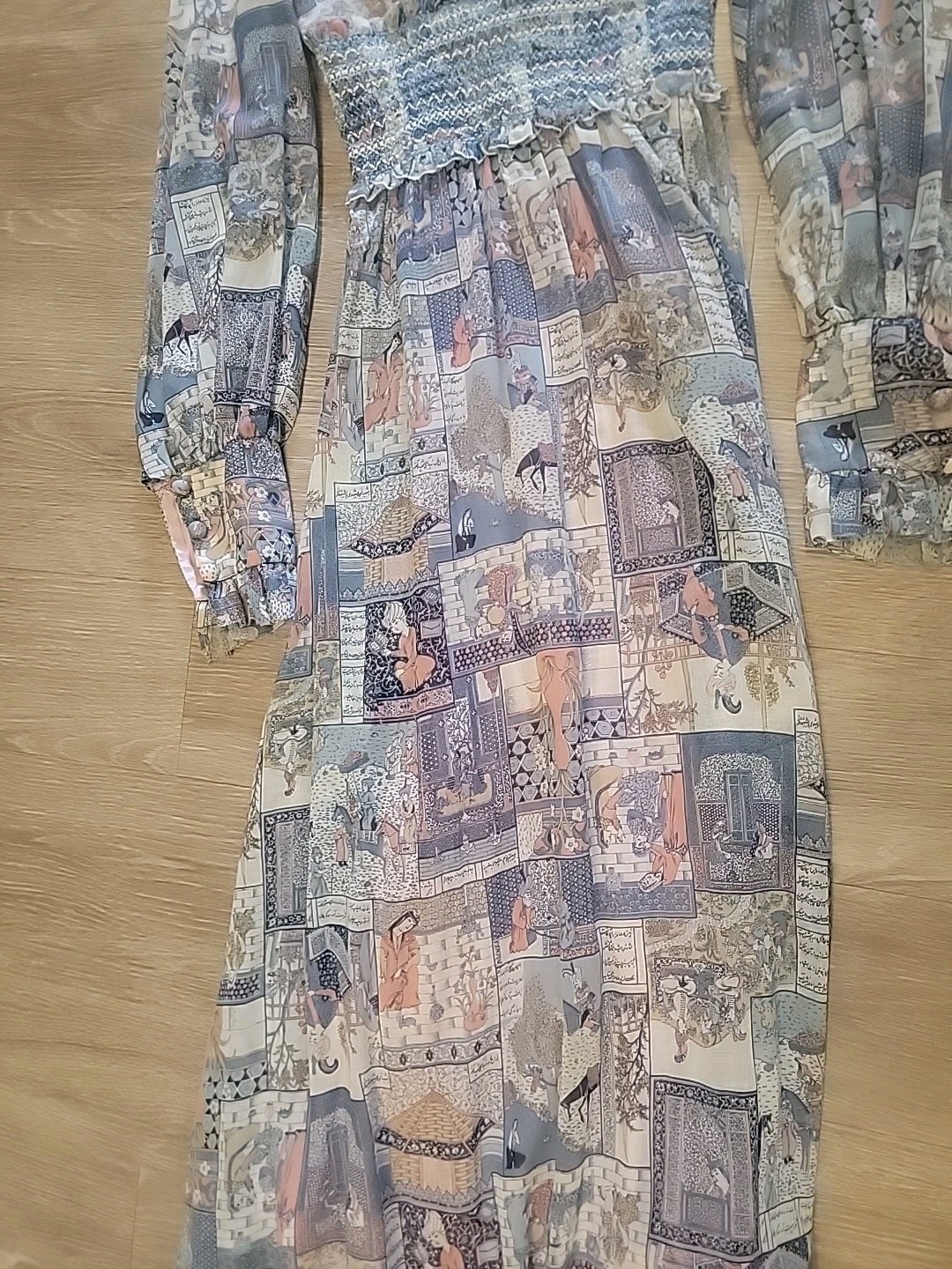 John Charles London Vintage Silk Lined Long DressGown Made England Size 12 Asain