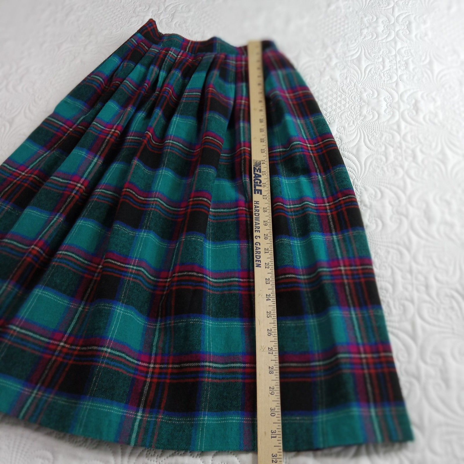Bedford Fair Wool Blend Plaid Skirt Womens 10 Pleated Classic Academia Vtg 80s