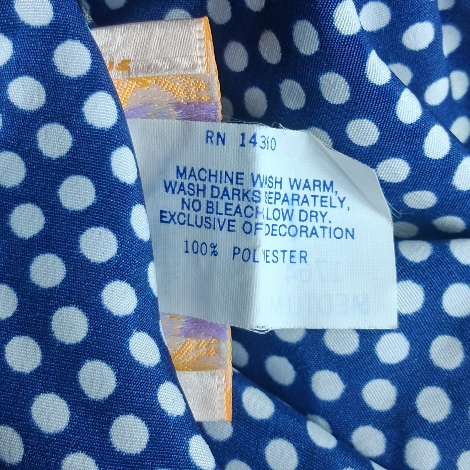 Vintage Polka Dot Nightgown Striped Ruffle Hem Flowy Lingerie Feminine Dainty M