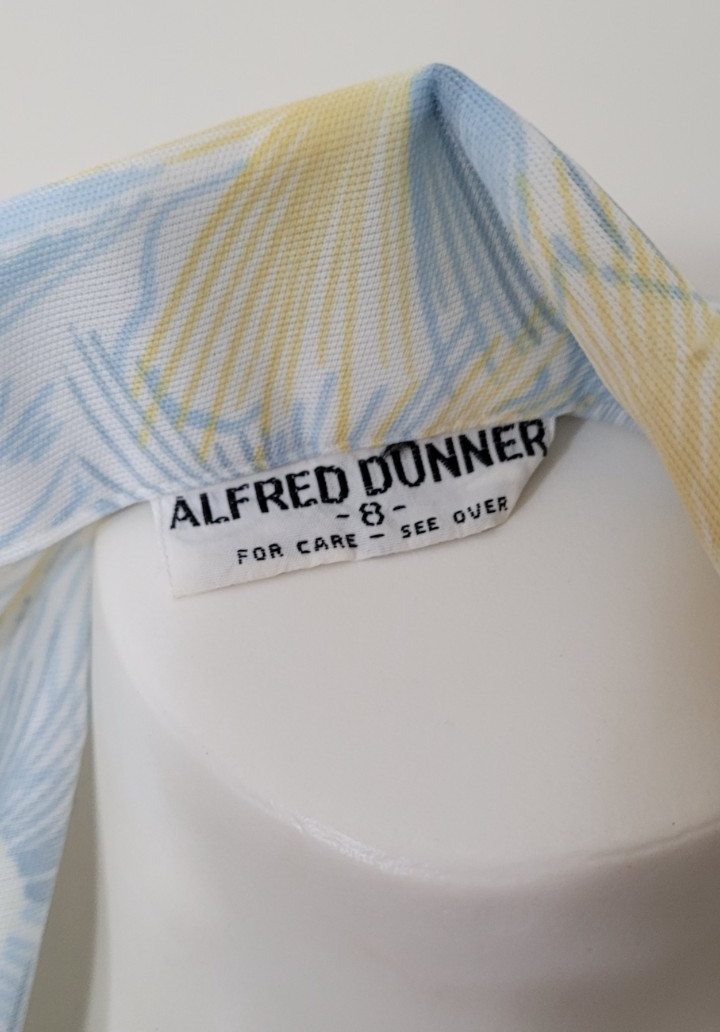 Vintage Womens Button Down Short Sleeve Shirt Top 60s 70s Alfred Dunner 8 Small
