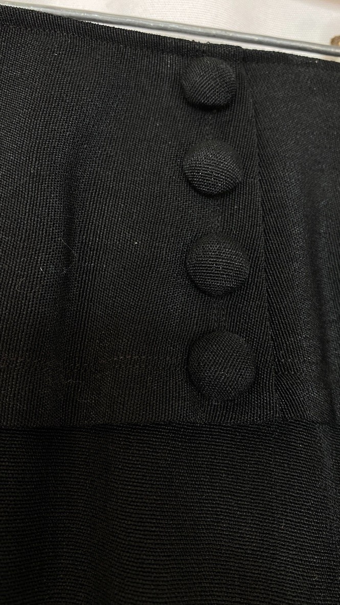 NWT Antique 1900s black maxi skirt XL 32 wool vintage Edwardian walking plus