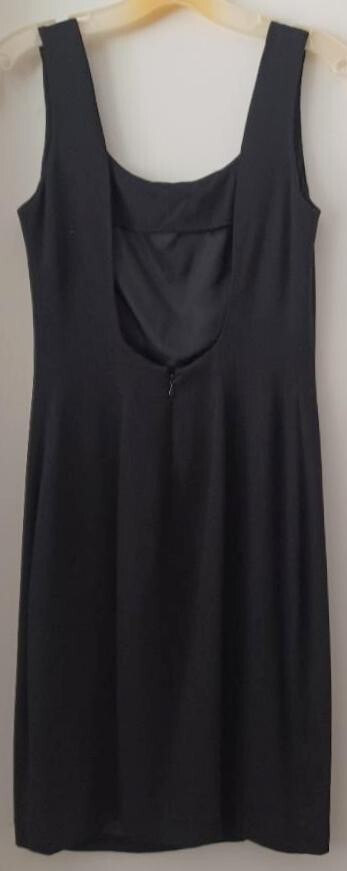 VINTAGE JENNIFER GEORGE BY NIGHT LITTLE BLACK DRESS LBD SCOOP NECK BACK SHEATH 4