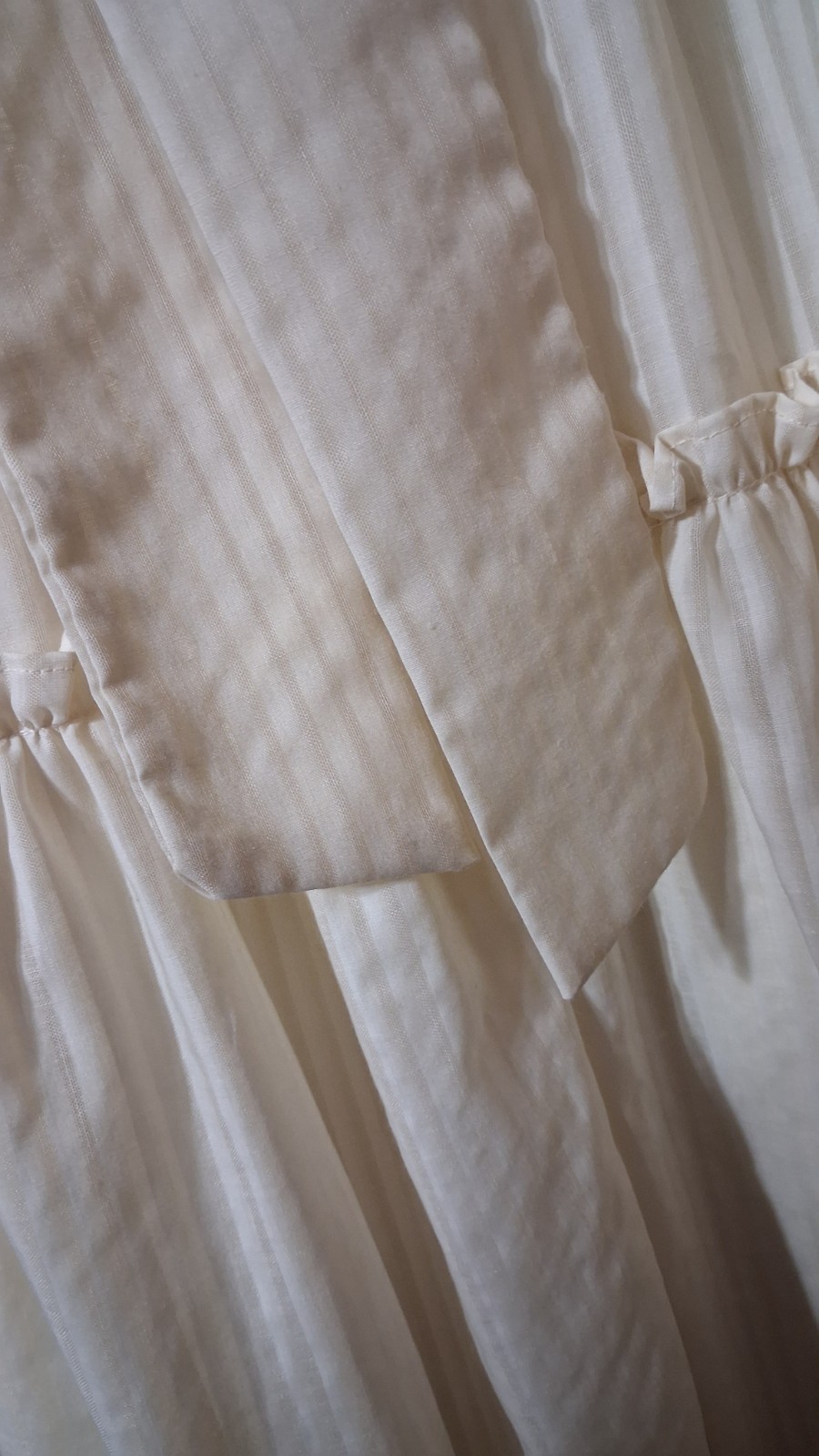 1970’s Long Boho Style Ivory Lace Up Bodice Cotton Dress By Zum Zum