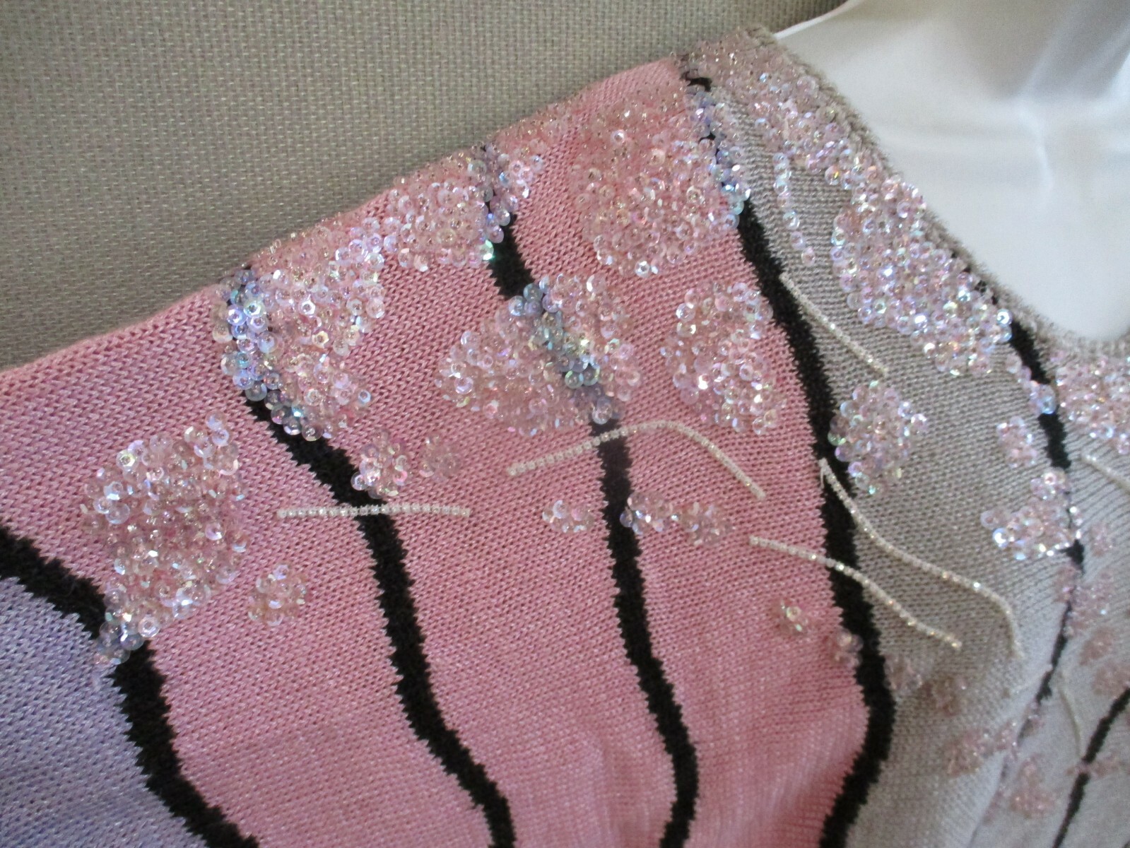 VTG 80’s Bonnie and Bill New York Sweater Size Medium Beaded Sequined Dolman