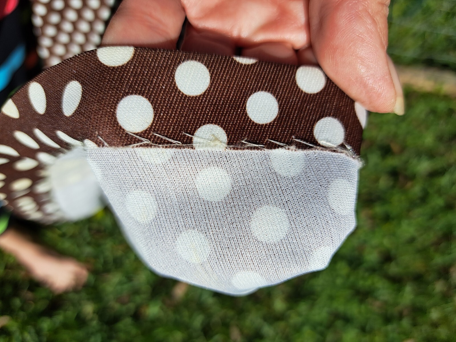 Vintage 70s Brown and White Polka Dot Puffy Dress S/M Long Flow Skirt