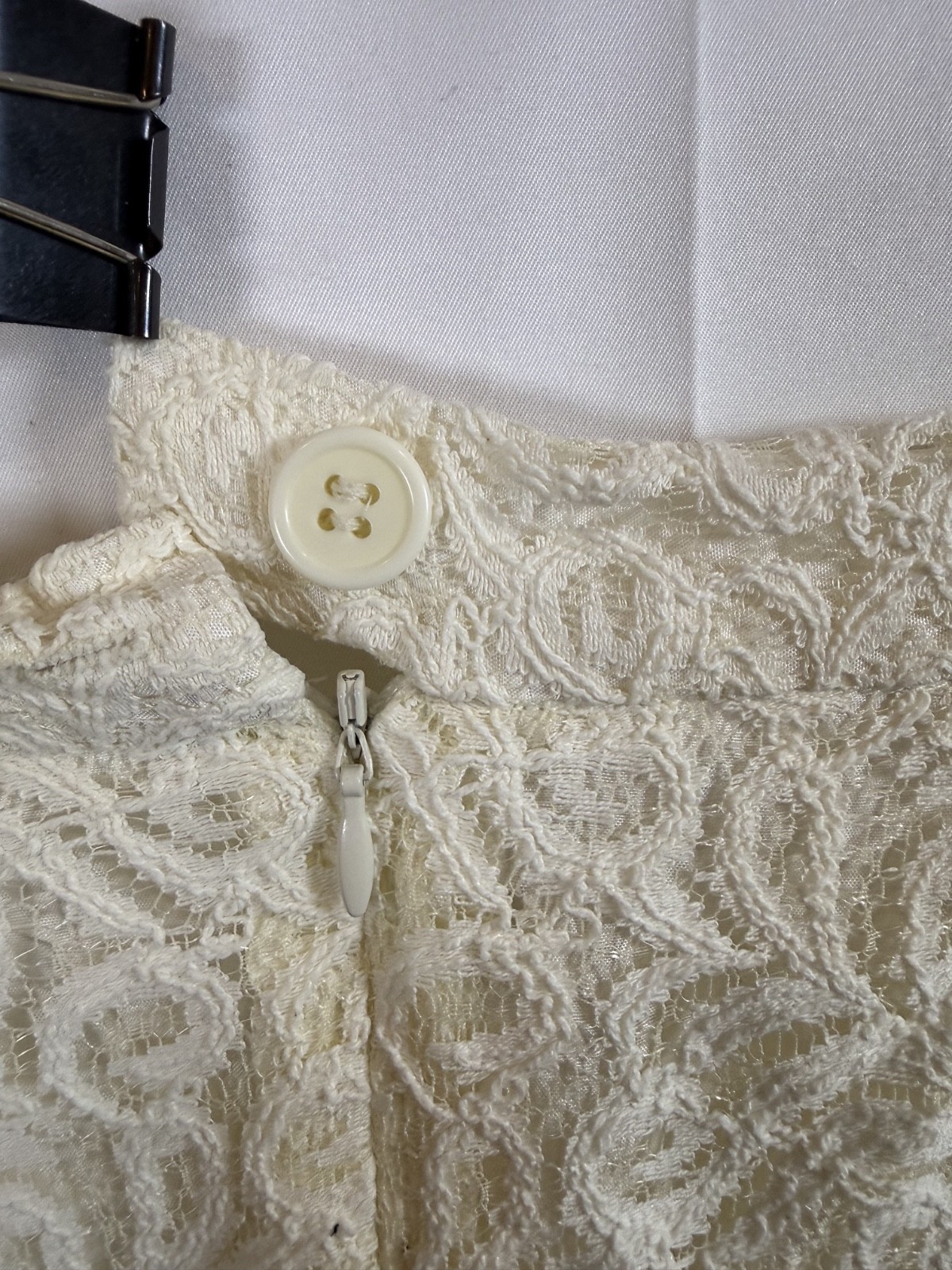 Vintage Night Studio New York 3 Pc Set Womens 22 Ivory Lace Skirt Suit Embellish