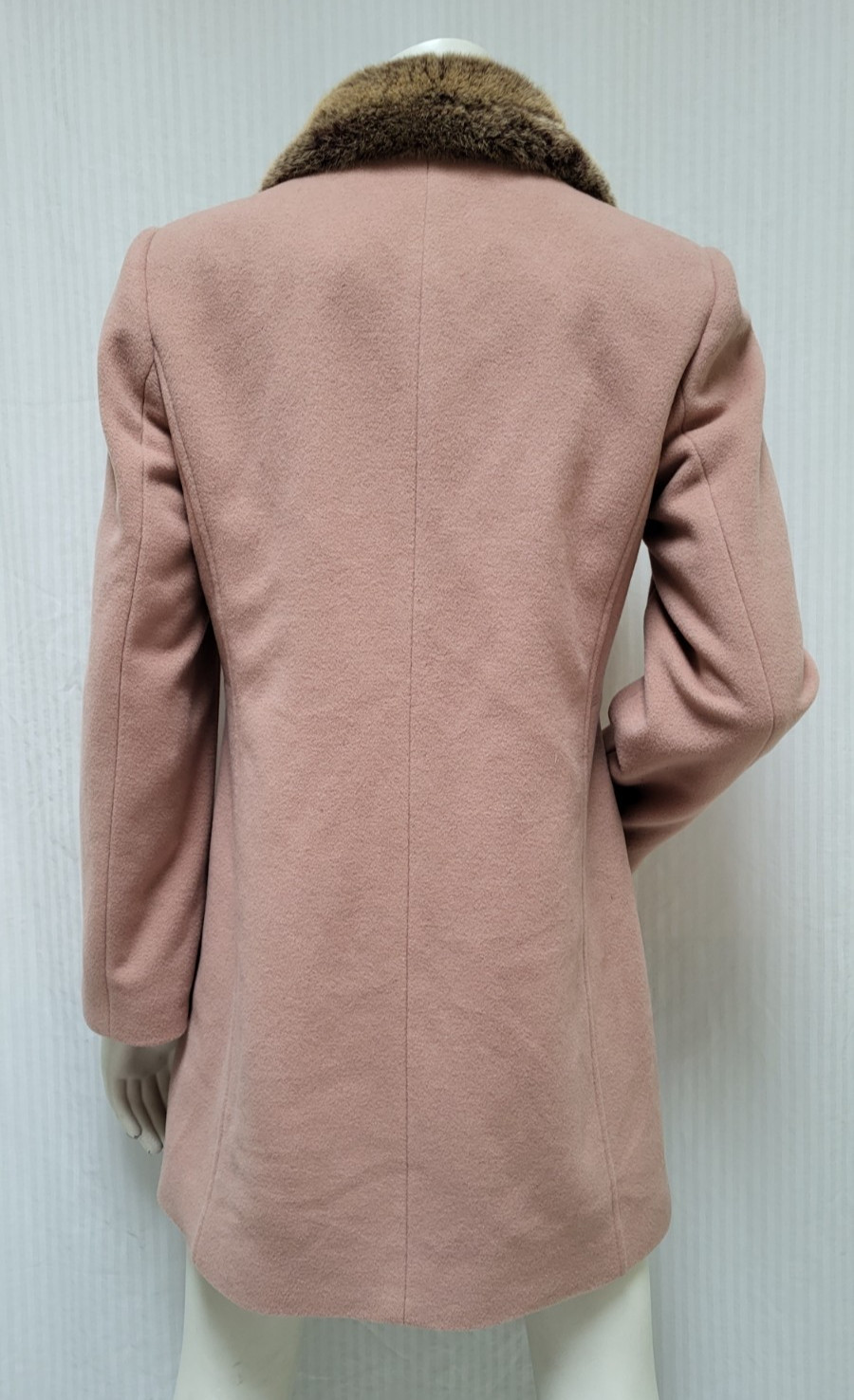 Vintage FASHION, SA Cashmere Wool Blend Coat w/ Rabbit Fur Collar – Size M – EUC