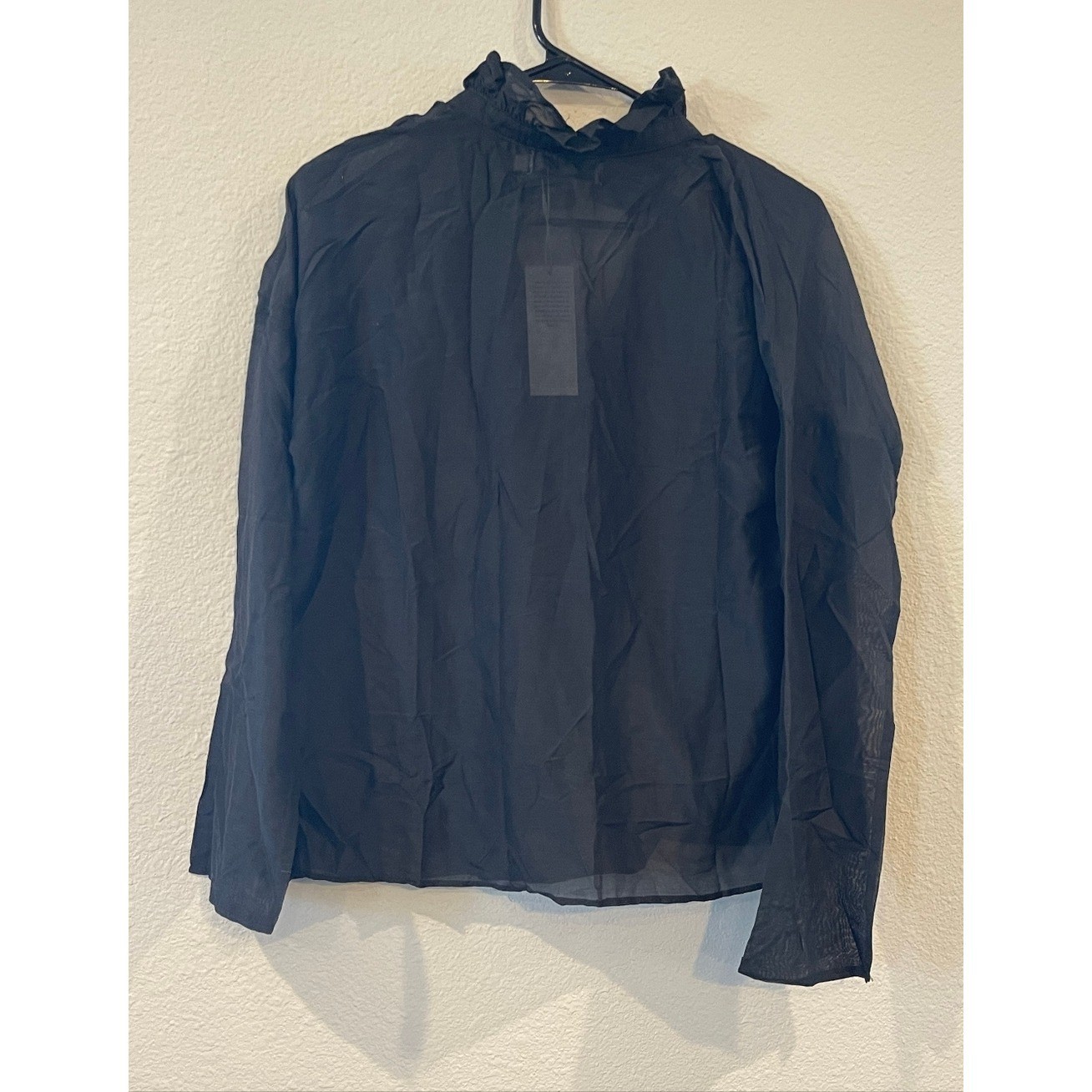 NWT Never A Wallflower Classic Black 100% Cotton Vicki Long Sleeve Top Size Med