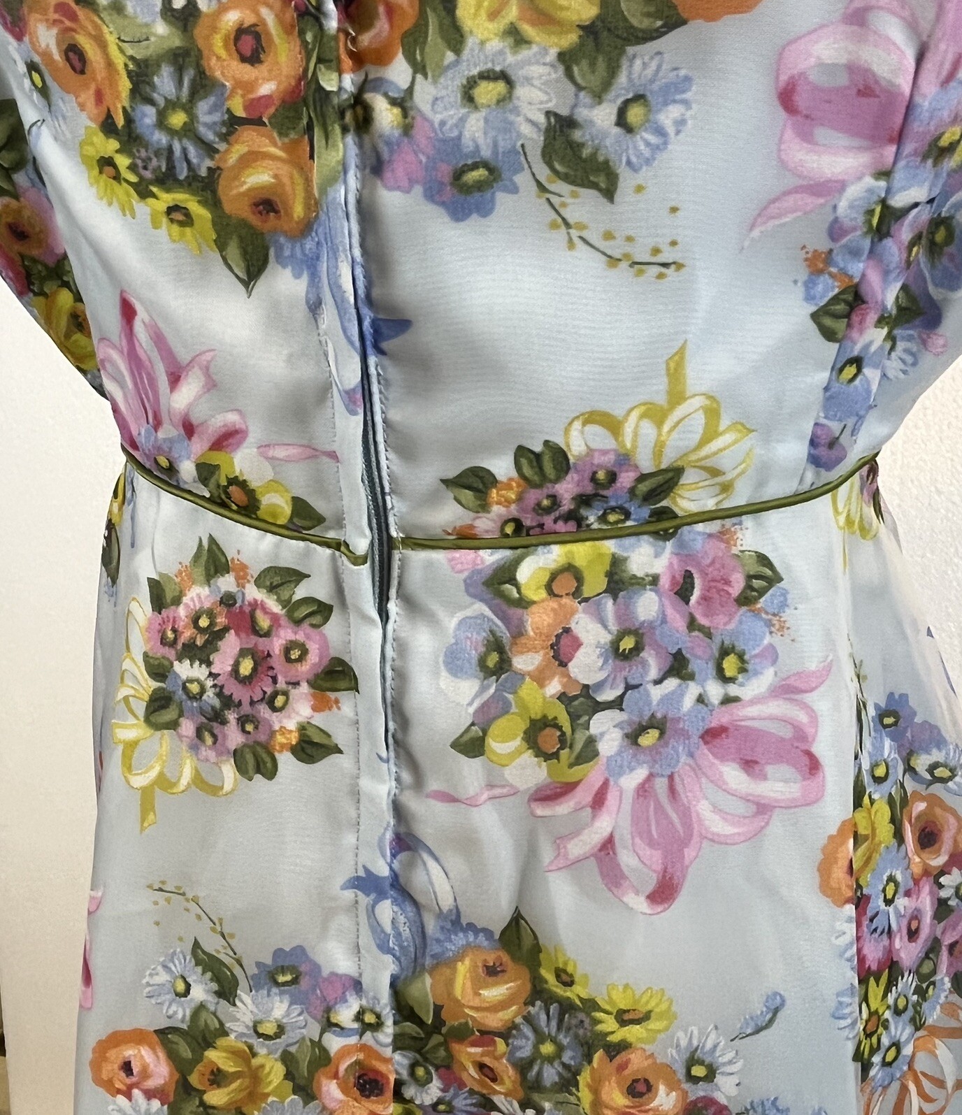 ABC ANGELAIR BY MONIKA Floral Vtg Dress Small Medium Pre 1963 See Measurements