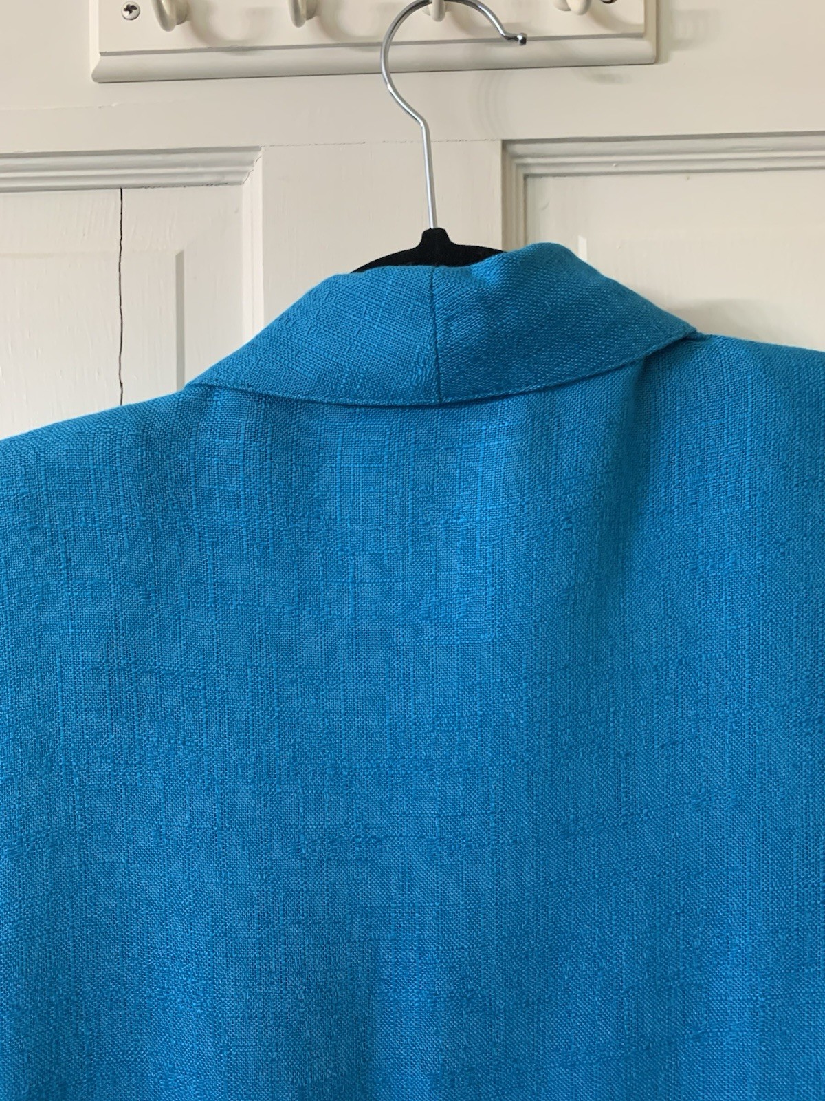 Sag Harbor Blue Rayon Flax Blazer Jacket Size 10 Women’s Vintage Style
