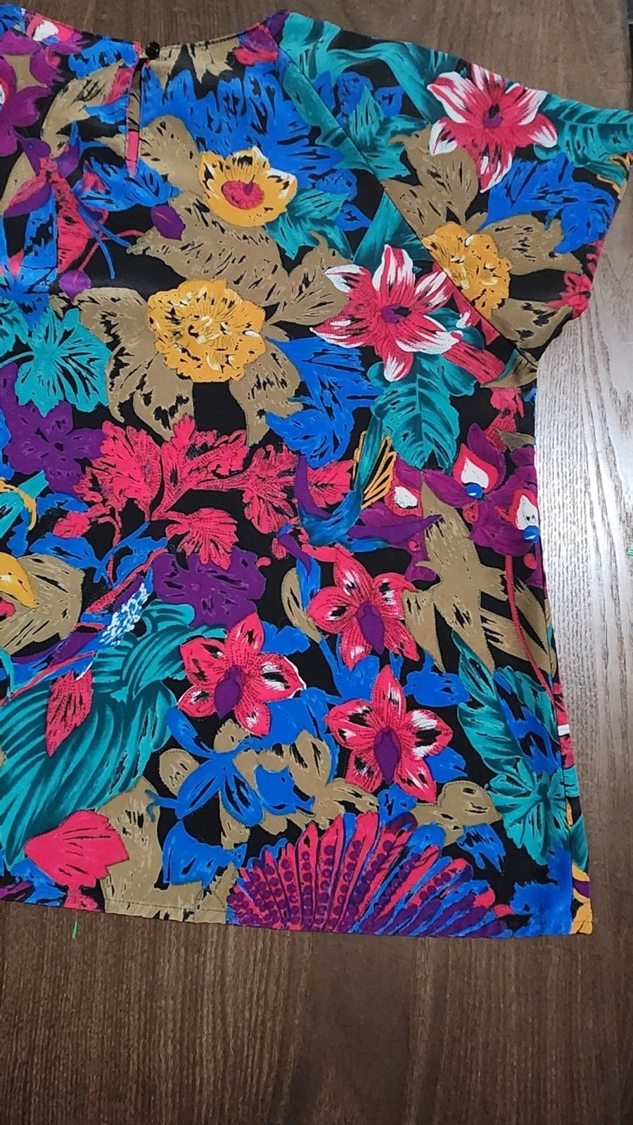Vintage blouse, size M Impressions of California floral blue/pink Multicolo
