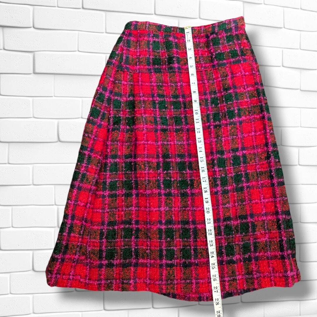 Vintage Ellen Brooke Sportswear Couture Inc 3 Piece Plaid Skirt Suit Boucle Wool