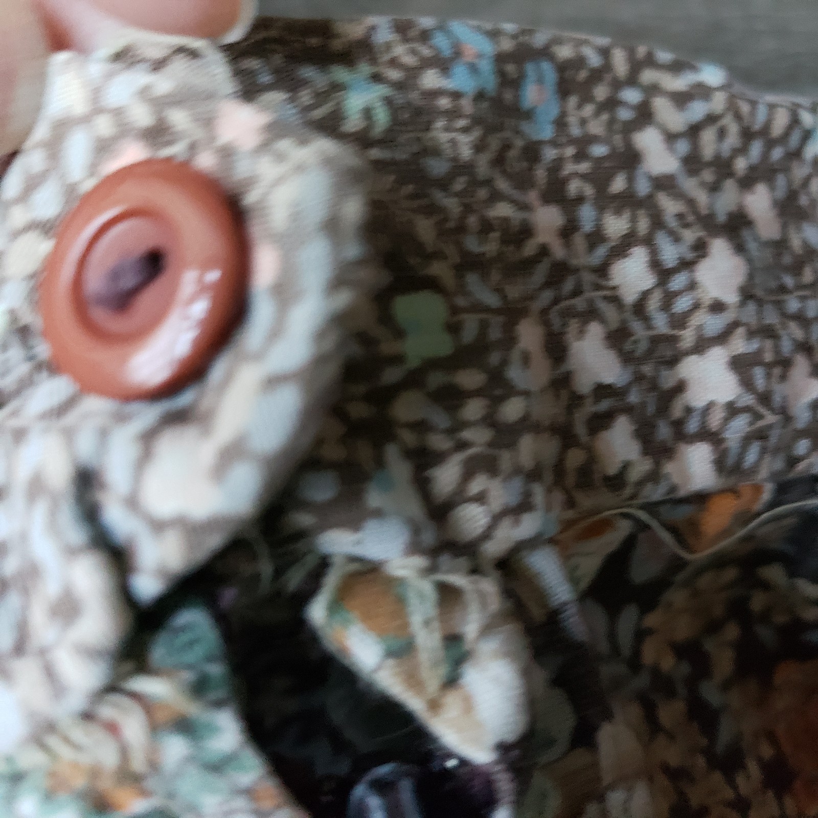 VTG 70s Brown Floral Hippie Skirt Sz S/M? Earth Tones Festival Prairie 26″W
