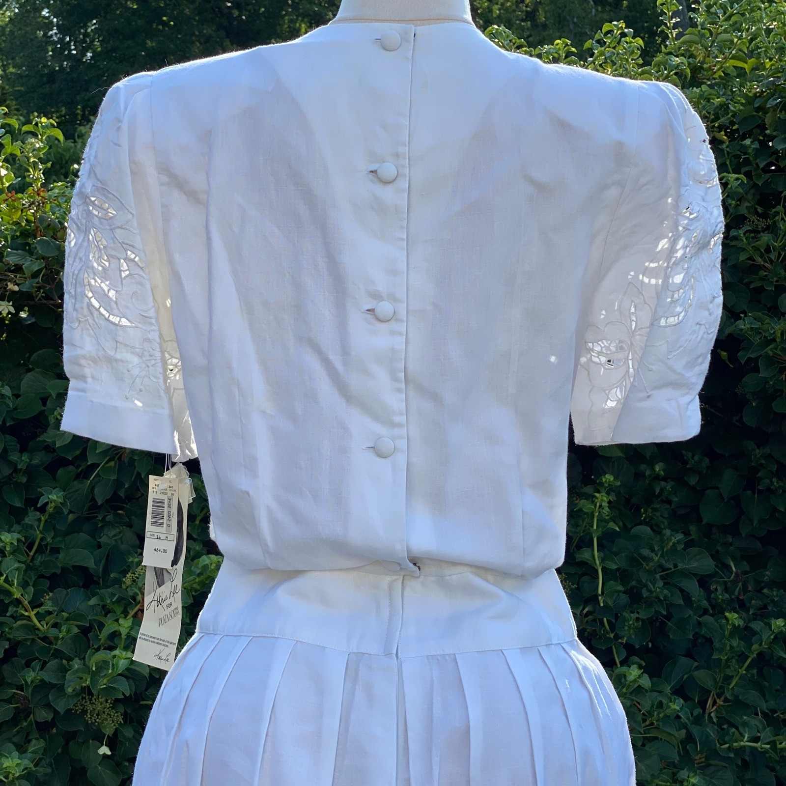1992 True Vintage Deadstock Cottagecore White Midi Maxi Dress Milkmaid Prairie