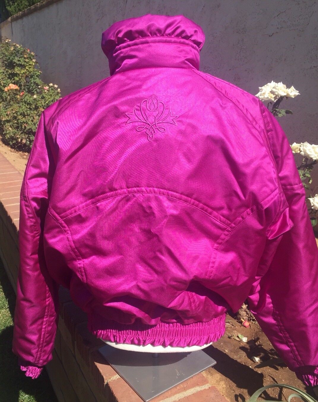 Vintage 80s 90s Descente Neon Purple Ski Snow Puffer Jacket Retro Shiny Bunny