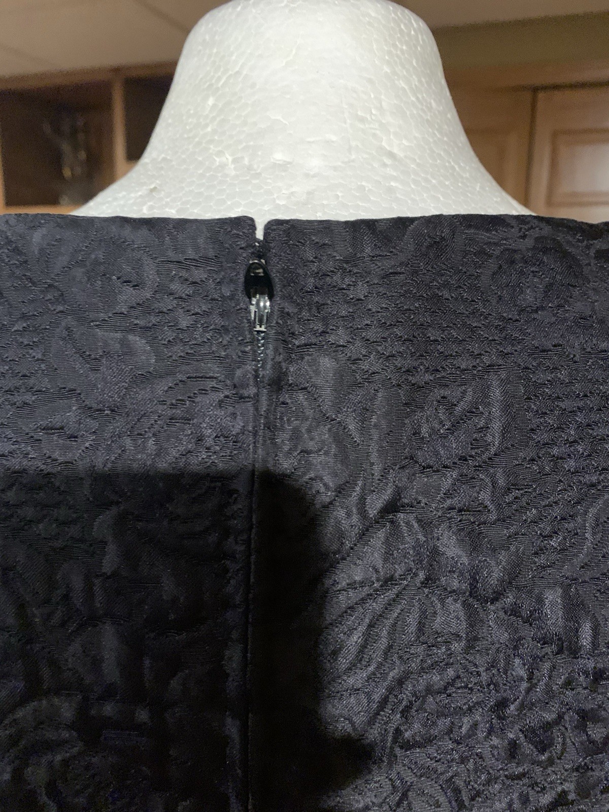Vintage 1990s Black/ Midnight Navy James Galanos Couture Cocktail Dress Size 4