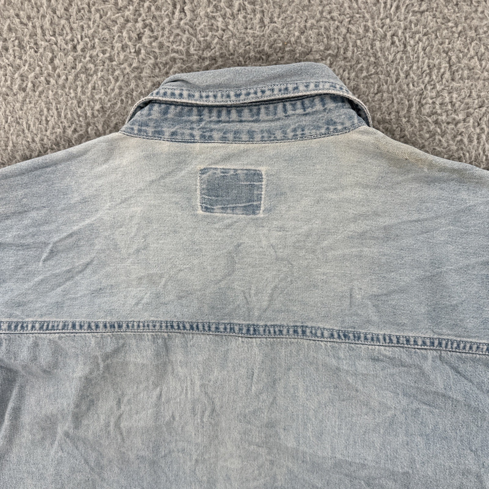 Vtg Details Sportswear Inc Womens Size 20 Faded Blue Denim Button Up Shirt 90s
