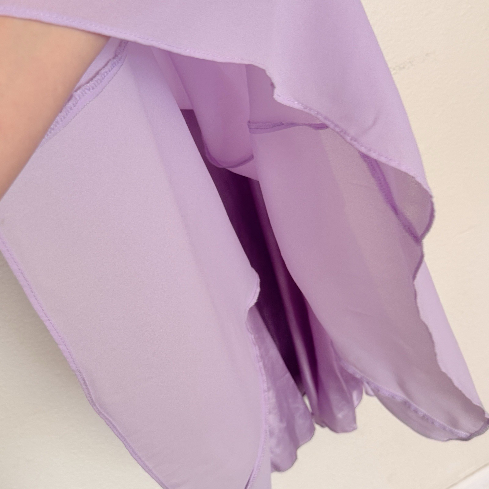 Vtg 90s Lavender Floral Lace Empire Waist Prom Dress Pastel Purple Maxi