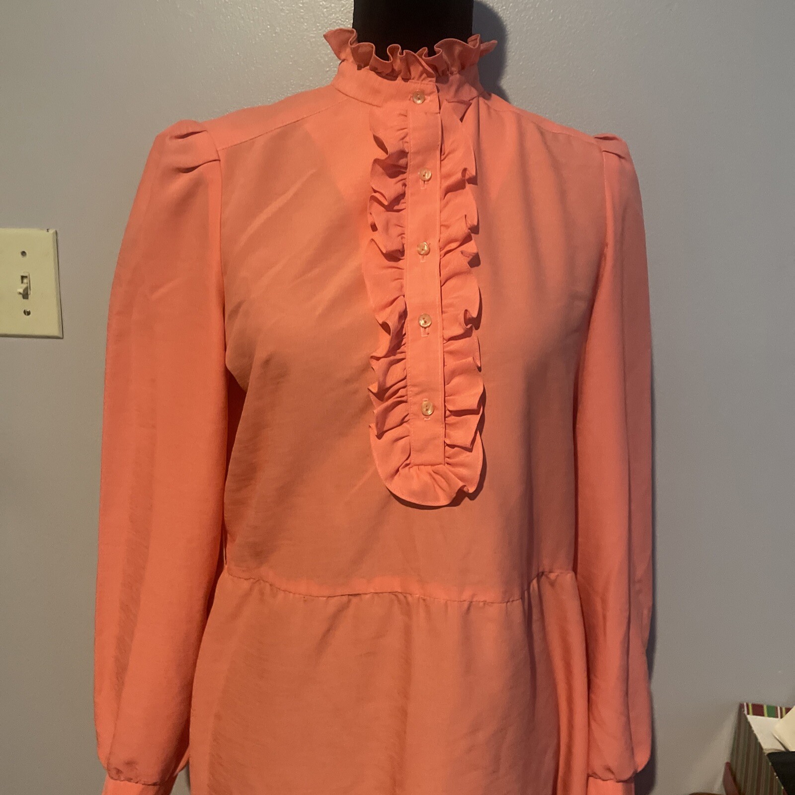Vintage Willi Of California Womens Dress Coral Vtg Size 10 Runs Smaller No Belt