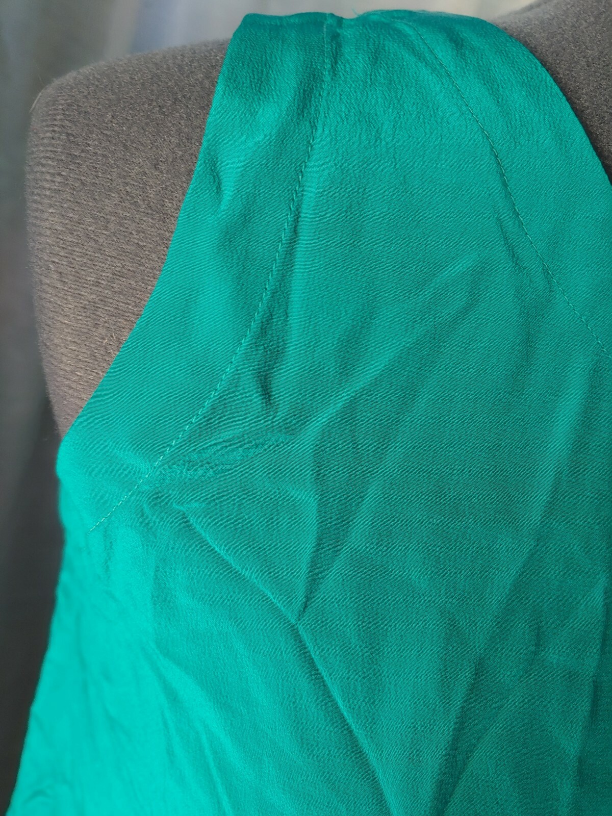Vintage Studio Michelle Stuart Teal 100% Silk Sleeveless Blouse Size Small
