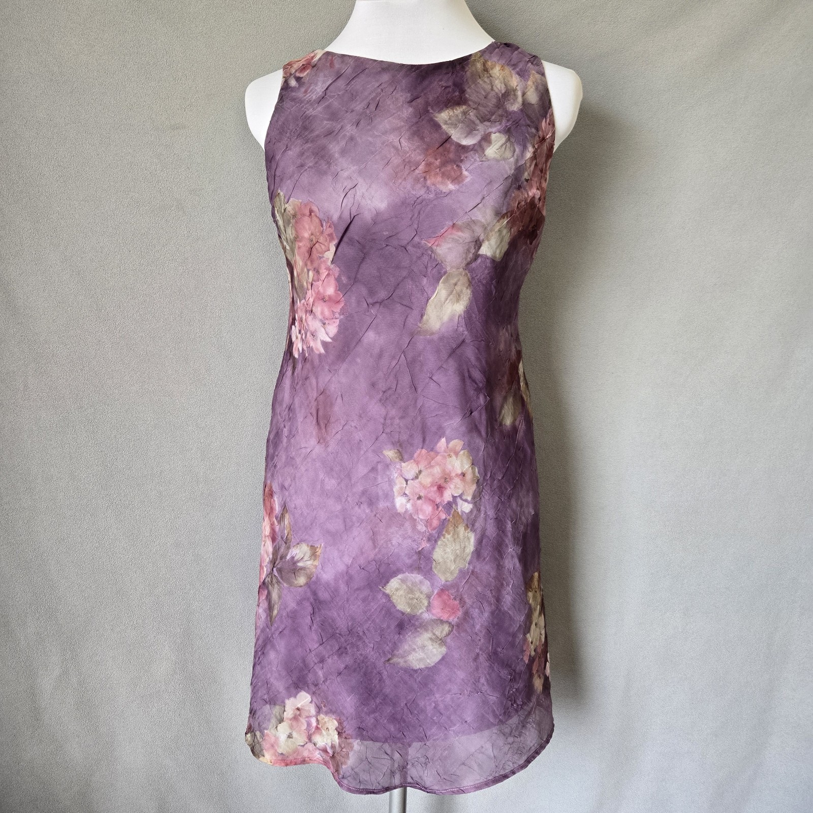 Vintage 90s Purple Floral Dress Juniors 9/10