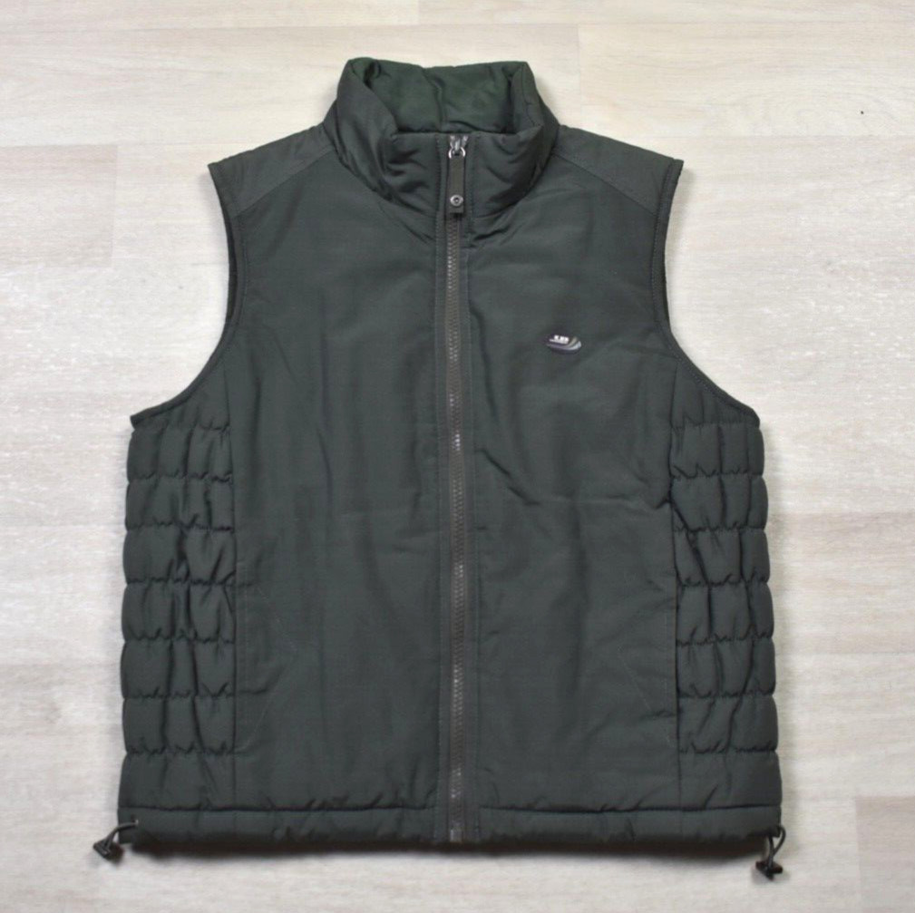 Y2K Union Bay Puffer Vest Army Green Nylon Streetwear Size Small VTG